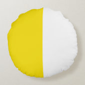 黄色の白2色トーン半分割 ラウンドクッション (裏面)