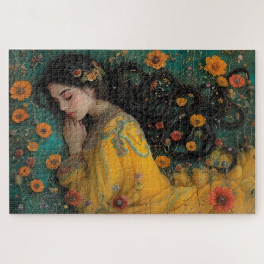 黄色の眠る女性 ジグソーパズル (横)