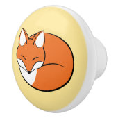 黄色の睡眠の漫画のキツネ セラミックノブ (右)