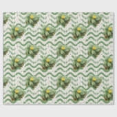 黄色の睡蓮の水彩模様 ラッピングペーパー (フラット)