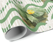 黄色の睡蓮の水彩模様 ラッピングペーパー (ロールコーナー)