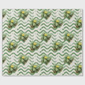 黄色の睡蓮の水彩模様 ラッピングペーパー (フラット)