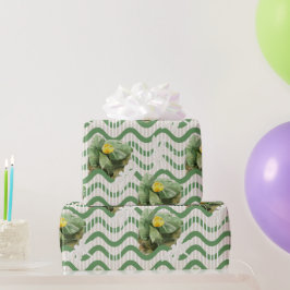 黄色の睡蓮の水彩模様 ラッピングペーパー