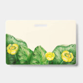 黄色の睡蓮の水色 バッジ (裏面)