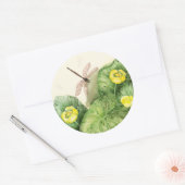 黄色の睡蓮の水色 ラウンドシール (封筒)