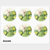 黄色の睡蓮の水色 ラウンドシール (シート)