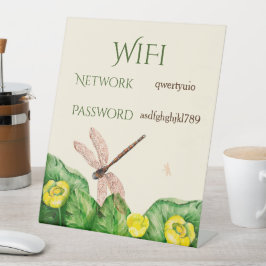 黄色の睡蓮の水色 台座サイン