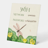 黄色の睡蓮の水色 台座サイン (正面)