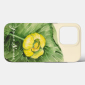 黄色の睡蓮の水色 Case-Mate iPhoneケース (裏面 (横))