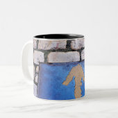 黄色の矢印 ツートーンマグカップ (正面左)