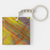 黄色の石化木材 キーホルダー (裏面)