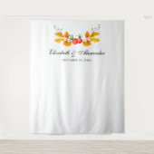 黄色の秋の背景。秋の結婚式の背景 タペストリー (正面)