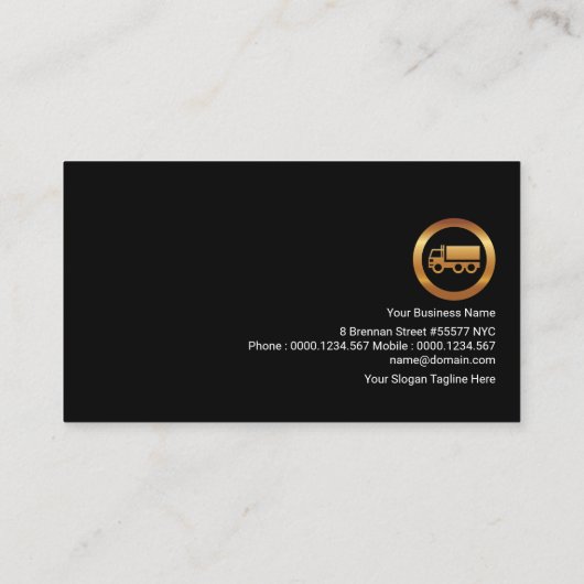 黄色の稲妻フラッシュクラストラックドライバー 名刺 (裏面)