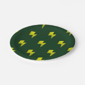 黄色の稲妻ボルトパターン ペーパープレート (アングル)
