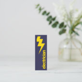 黄色の稲妻ボルトミニマリスト青電気技師 スキニー名刺 (スタンド正面)