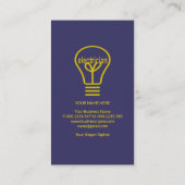 黄色の稲妻ボルトミニマリスト青電気技師 名刺 (裏面)