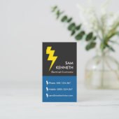 黄色の稲妻ボルト可愛い稲妻ボタン 名刺 (スタンド正面)