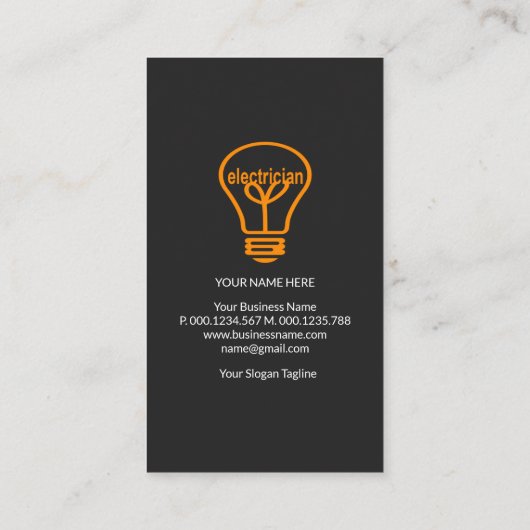 黄色の稲妻ボルト可愛い稲妻ボタン 名刺 (裏面)