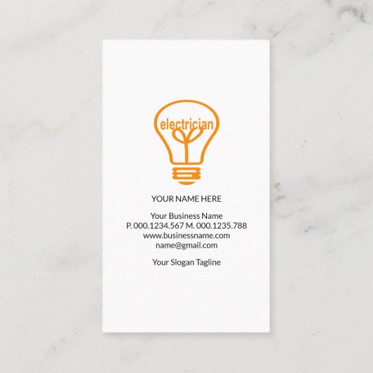 黄色の稲妻ボル澄んト白の電気技師 名刺 (裏面)