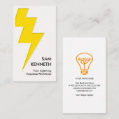 黄色の稲妻ボル澄んト白の電気技師 名刺 (正面/裏面)