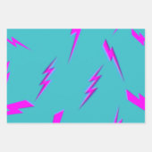 黄色の稲妻青の背景Y2Kパターン ラッピングペーパーシート (正面3)