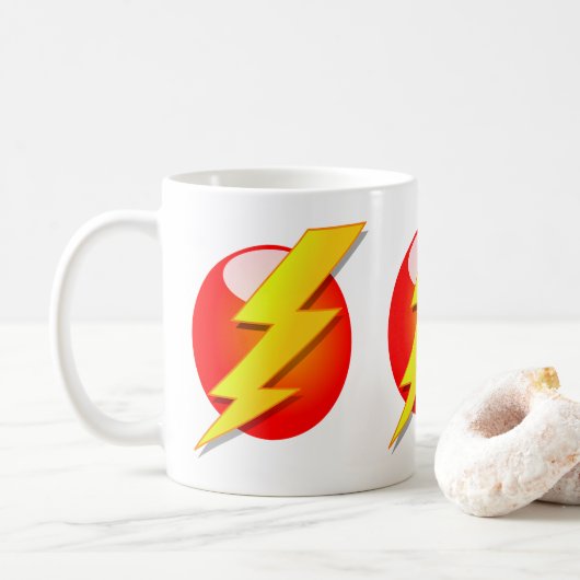 黄色の稲妻 コーヒーマグカップ (ドーナツ)
