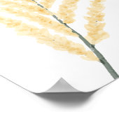 黄色の穏やかな水色の花の子供部屋装飾 ポスター (角)