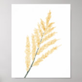 黄色の穏やかな水色の花の子供部屋装飾 ポスター (正面)