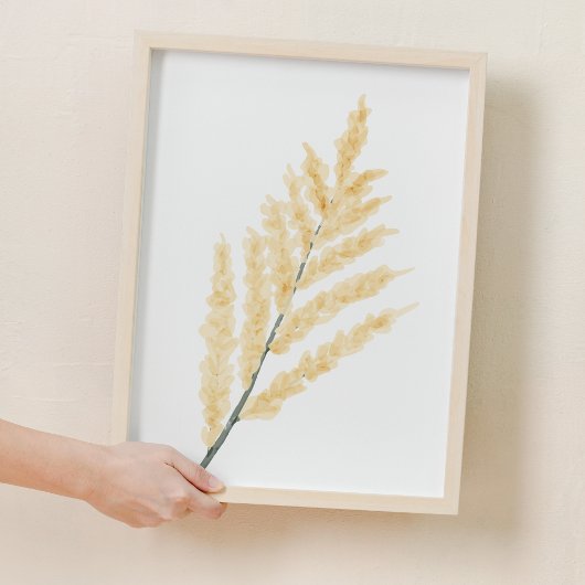 黄色の穏やかな水色の花の子供部屋装飾 ポスター