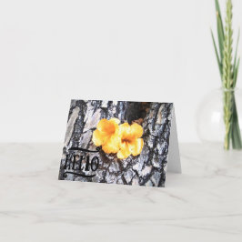 黄色の空白のアラマンダ付きグリーティングカード サンキューカード