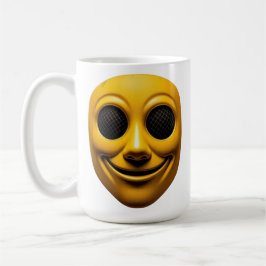 黄色の笑顔のマスク コーヒーマグカップ