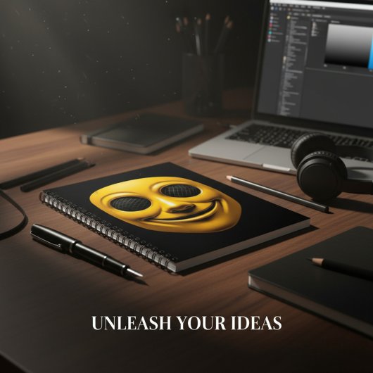 黄色の笑顔のマスク ノートブック