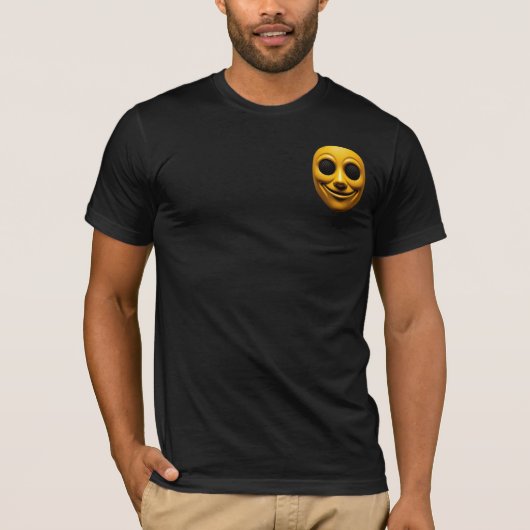 黄色の笑顔のマスク Tシャツ (正面)