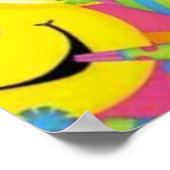 黄色の笑顔の顔 ポスター (角)