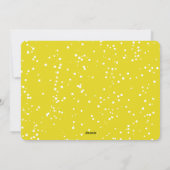 黄色の筆ブラシによる喜びのカリグラフィー・クリスマス写真 シーズンカード (裏面)