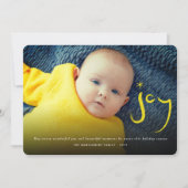 黄色の筆ブラシの楽しいカリグラフィー・クリスマスの写真 シーズンカード (正面)