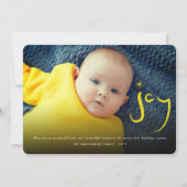 黄色の筆ブラシ楽しいカリグラフィークリスマス写真 シーズンカード (正面)