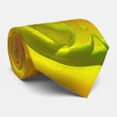 黄色の粗いテクスチャ上のデジタルグリーンオレンジの皮 ネクタイ (ロール)