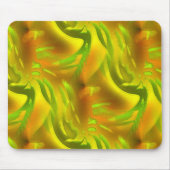 黄色の粗いテクスチャ上のデジタルグリーンオレンジの皮 マウスパッド (正面)