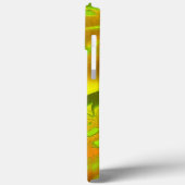 黄色の粗いテクスチャ上のデジタルグリーンオレンジの皮 Case-Mate iPhoneケース (裏面 / 左)