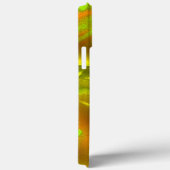 黄色の粗いテクスチャ上のデジタルグリーンオレンジの皮 Case-Mate iPhoneケース (裏面 / 右)