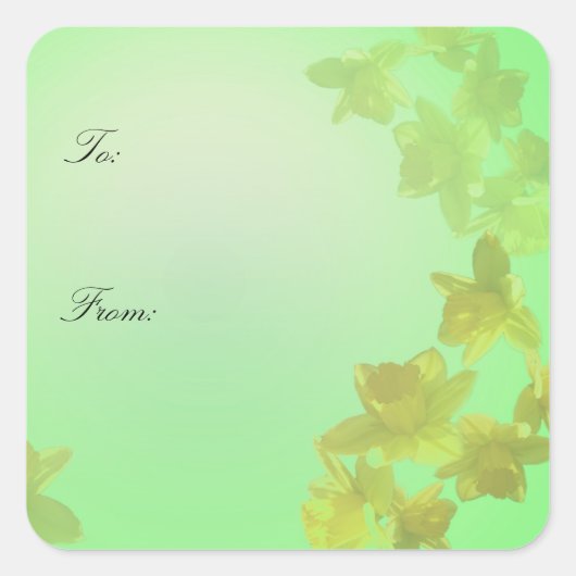 黄色の紅葉花の休日の贈り物ラップシール スクエアシール (正面)