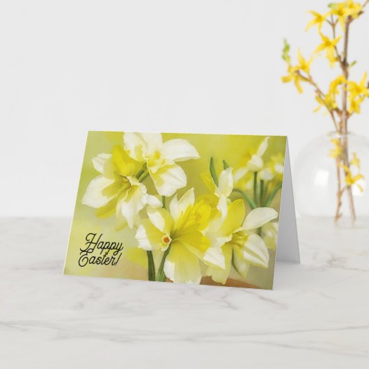 黄色の紅葉花の信仰イースターカード カード (黄色い花)
