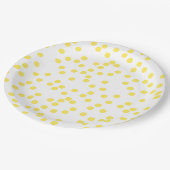 黄色の紙吹雪/水玉模様 ペーパープレート (アングル)
