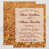 黄色の素朴な秋の結婚式招待状 招待状 (正面/裏面)