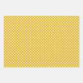 黄色の素朴のまわりにドットとストライプ ラッピングペーパーシート (正面2)