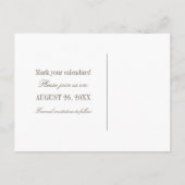 黄色の素朴フローラ日付はがきを保存 案内ポストカード (裏面)