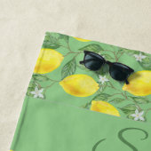 黄色の素朴レモンの水の色の緑 ビーチタオル (インサイチュ)