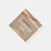 黄色の素朴格子模様の近所のピクニック スタンダードカクテルナプキン (角)