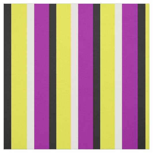 黄色の紫のストライプ模様 ファブリック (見本)